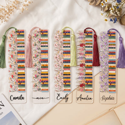 Custom Name & Birthflower For Book Lovers, Book Clubs - Custom Bookmark