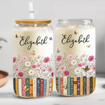Custom-Name-&-Birthflower-For-Book-Lovers,-Book-Clubs-Personalized-Glass-Cup