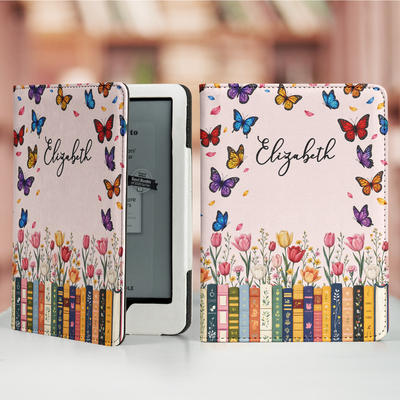 Custom Name & Birthflower For Book Lovers, Book Clubs - Personalized Kindle Case