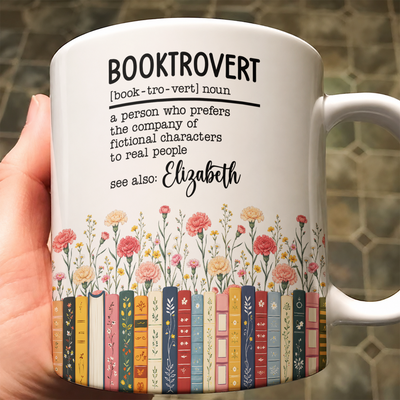 Custom Name & Birthflower For Book Lovers, Book Clubs - Personalized Mug
