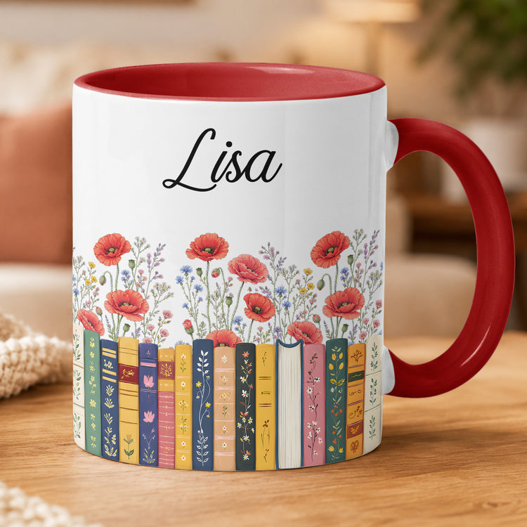 Custom-Name-&-Birthflower-For-Book-Lovers,-Book-Clubs-Personalized-Mug-3