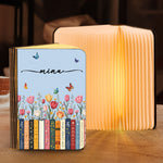 Custom-Name-&-Birthflower-For-Book-Lovers,-Book-Clubs-Personalized-Night-Light