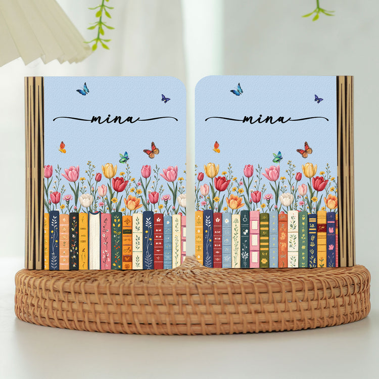 Custom-Name-&-Birthflower-For-Book-Lovers,-Book-Clubs-Personalized-Night-Light