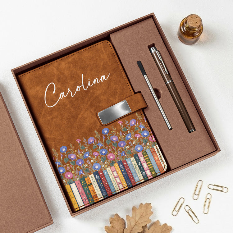 Custom-Name-&-Birthflower-For-Book-Lovers,-Book-Clubs-Personalized-Notebook-Set1