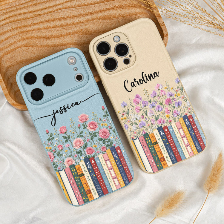 Custom-Name-&-Birthflower-For-Book-Lovers,-Book-Clubs-Personalized-Phone-Case1