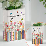 Custom-Name-&-Birthflower-For-Book-Lovers,-Book-Clubs-Personalized-Vase2