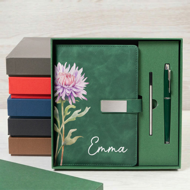 Custom-Name-&-Birthflower-Gift-For-Her,-Coworkers-Personalized-Notebook-Set-6