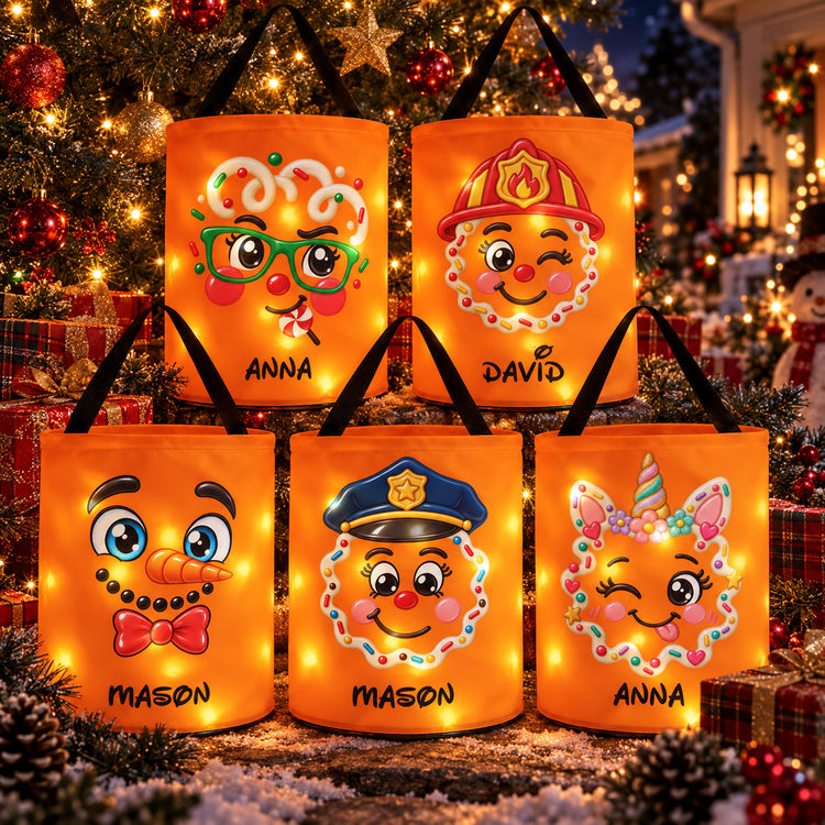 Custom-Name-&-Character-Gingerbread,-Snowman,-Elf,-Santa-For-Kids-Personalized-Basket-2