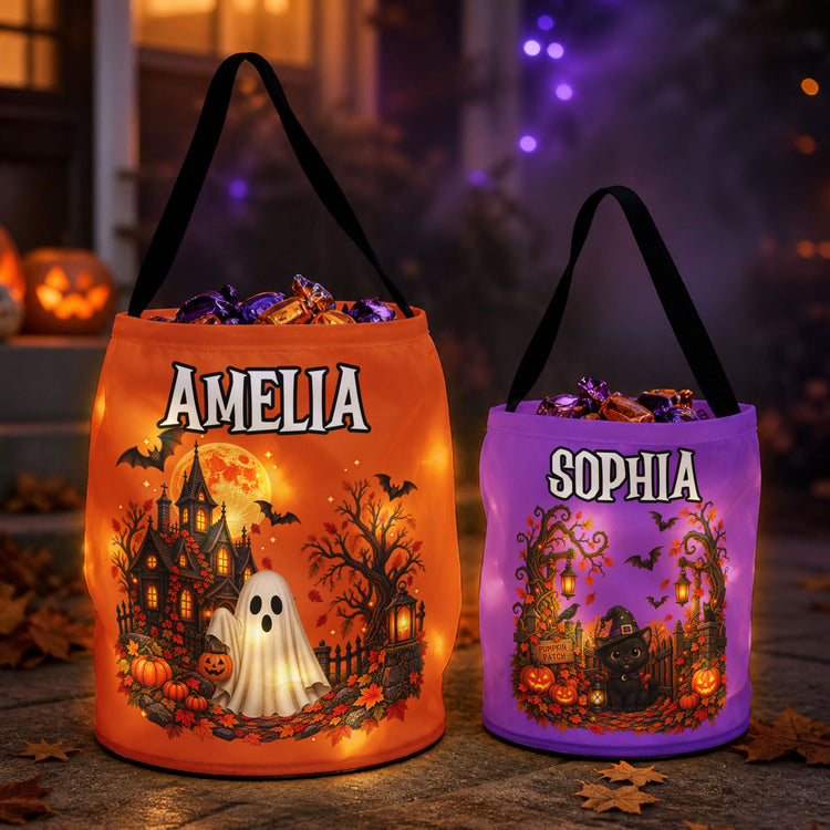 Custom-Name-Character-Halloween-Candy-Bag-For-Kids,-Trick-Or-Treat-Basket-For-Tiny-Trickster-Personalized-Halloween-Basket-2