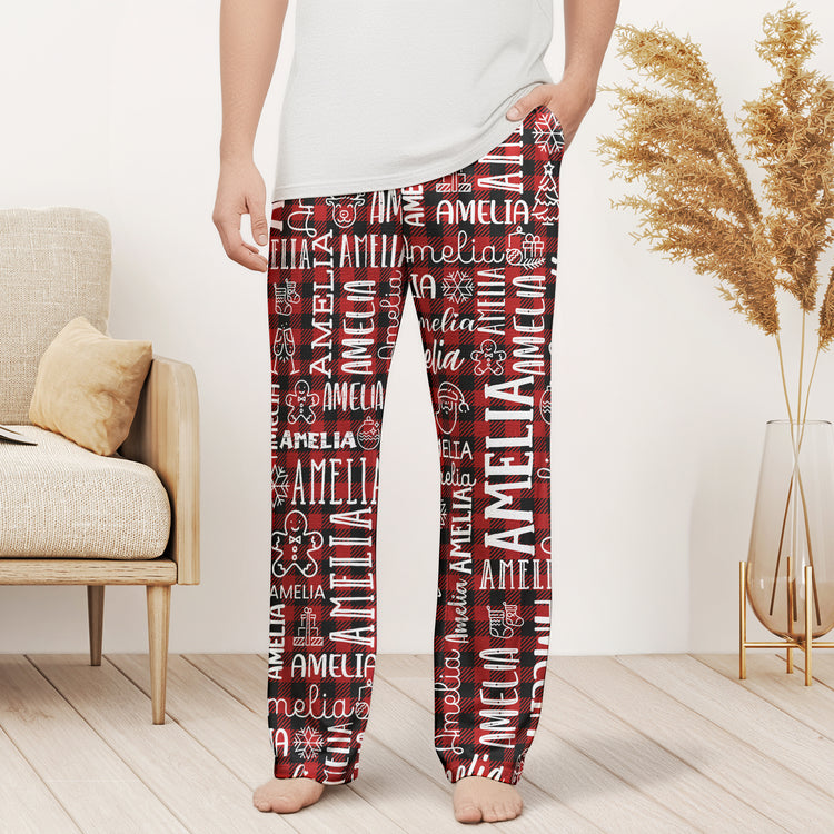 Custom-Name-Christmas-Gifts-For-Family-Members-Kids-Personalized-Lounge-Pants-2