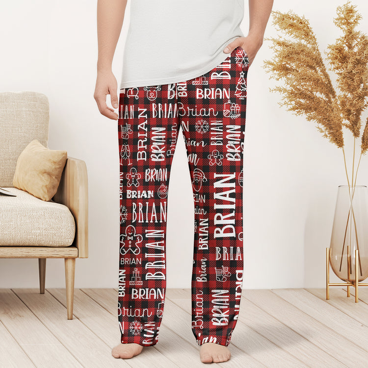 Custom-Name-Christmas-Gifts-For-Family-Members-Kids-Personalized-Lounge-Pants-3