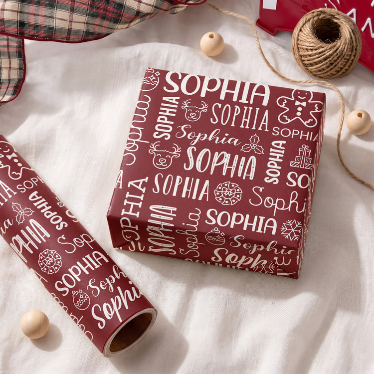 Custom-Name-Christmas-Preparing-Gifts-Personalized-Wrapping-Paper-1
