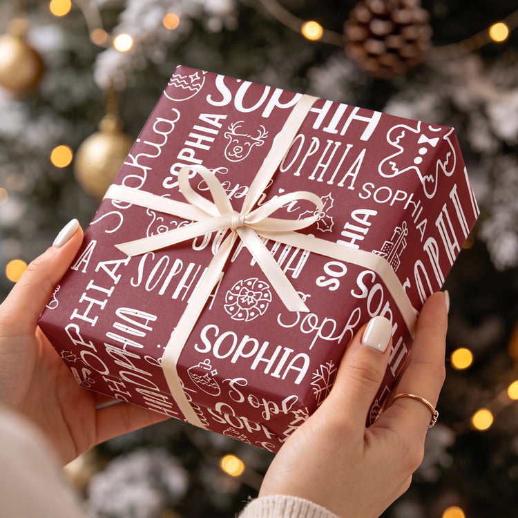 Custom-Name-Christmas-Preparing-Gifts-Personalized-Wrapping-Paper-2