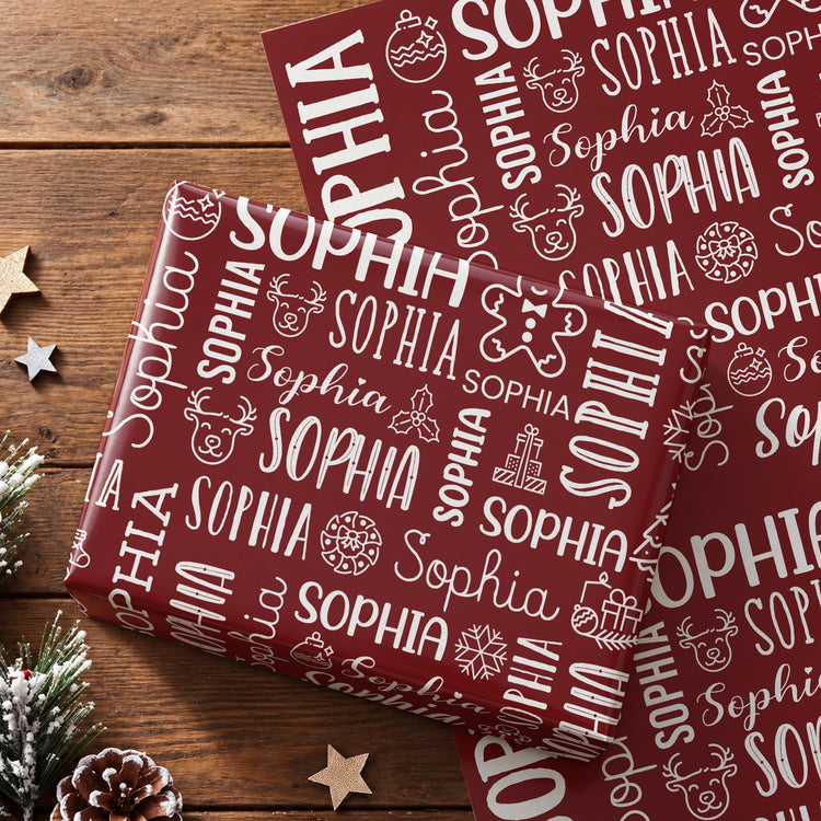 Custom-Name-Christmas-Preparing-Gifts-Personalized-Wrapping-Paper-3
