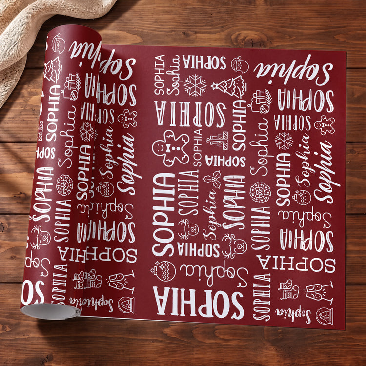 Custom-Name-Christmas-Preparing-Gifts-Personalized-Wrapping-Paper-4