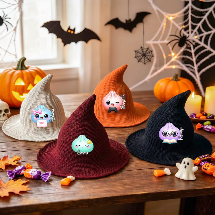 Custom-Name-Cute-Dumplings,-Gift-For-Trick-Or-Treaters-Personalized-Witch-Hat-2