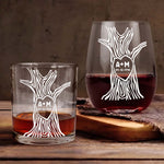 Custom-Name-&-Date-Tree-Of-Love-Personalized-Whiskey-Glass-And-Win-Glass-Set-2