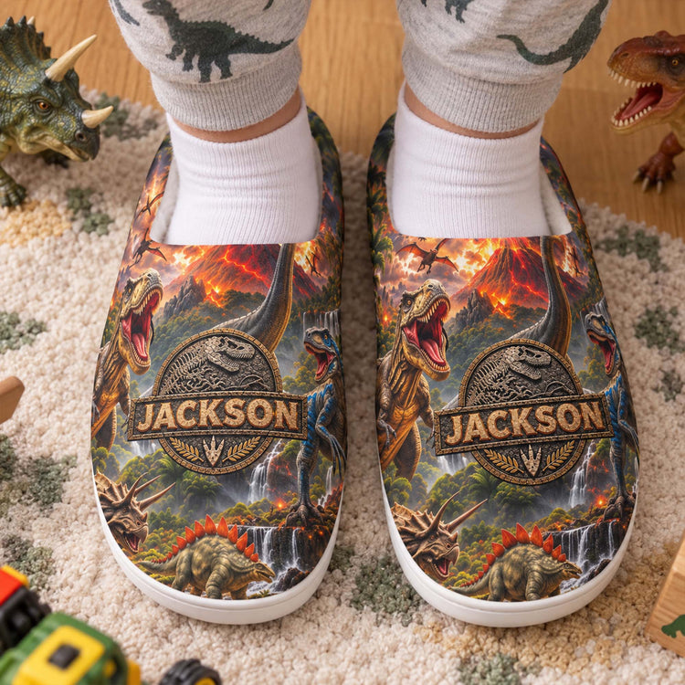 Custom-Name-Dinosaur-Jurassic-T-Rex--Personalized-Slippers-2