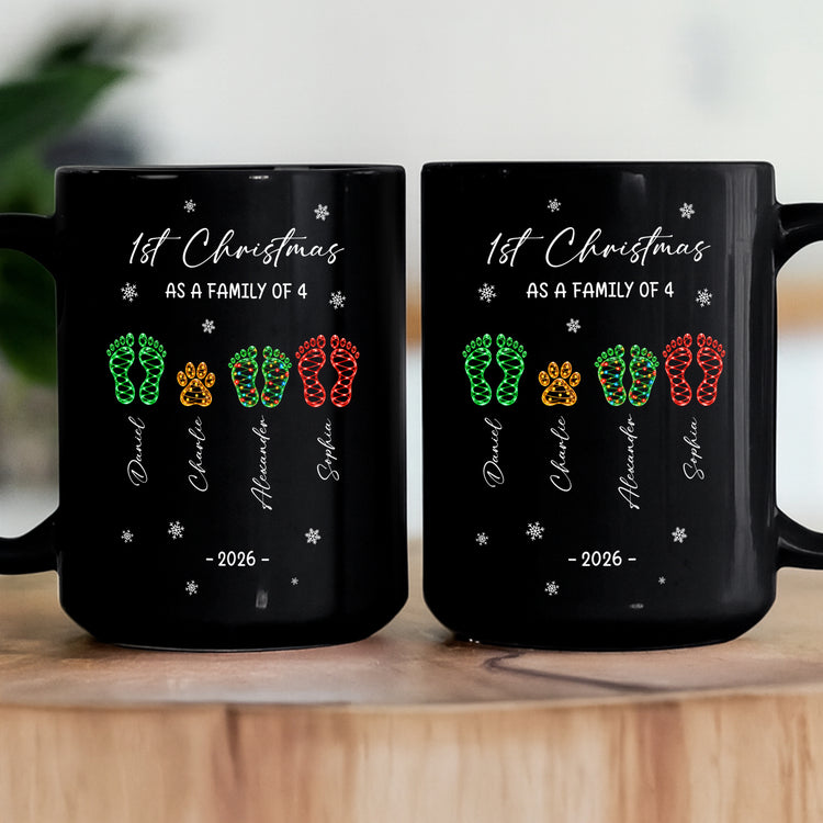 Custom-Name-First-Christmas-As-A-Family-Of-Four-Two-Three-Five-Six-Seven-Eight-Footprints-Personalized-Mug-3