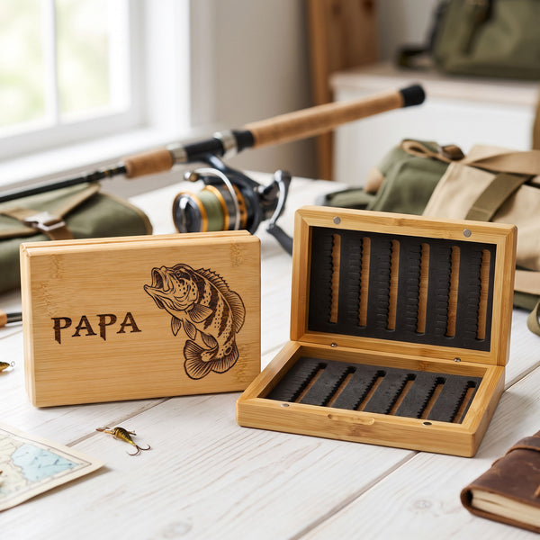 Custom Name & Fish Engraved Fishing Gifts For Him Husband Dad Grandpa ...