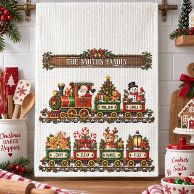 Custom Name Grandma Christmas Crew, Family Christmas Crew - Personalized Kitchen Towel