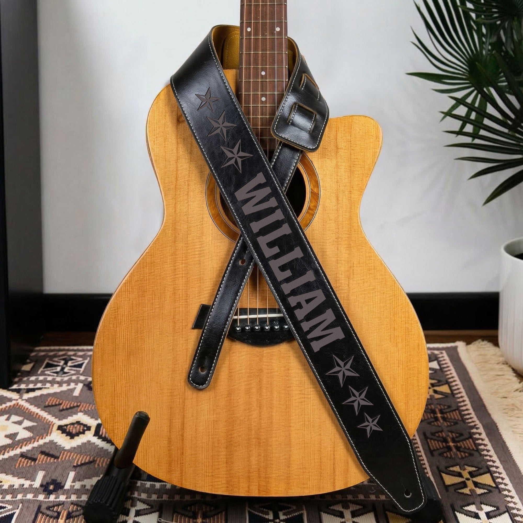 Custom-Name,-Guitar-Lover-Personalized-Leather-Guitar-Strap-1