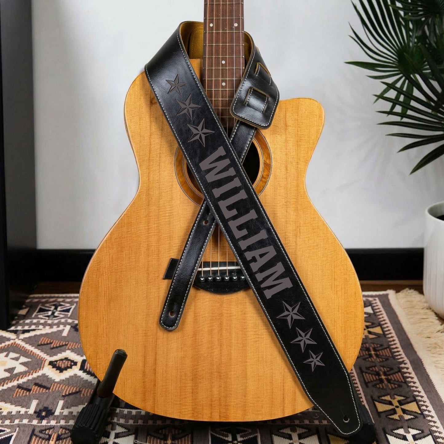 Custom-Name,-Guitar-Lover-Personalized-Leather-Guitar-Strap-1