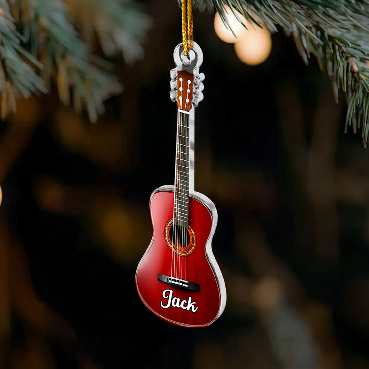 Custom-Name, Guitar Type Christmas Gift For Guitarist, Guitar Lovers - Personalized Ornament 3