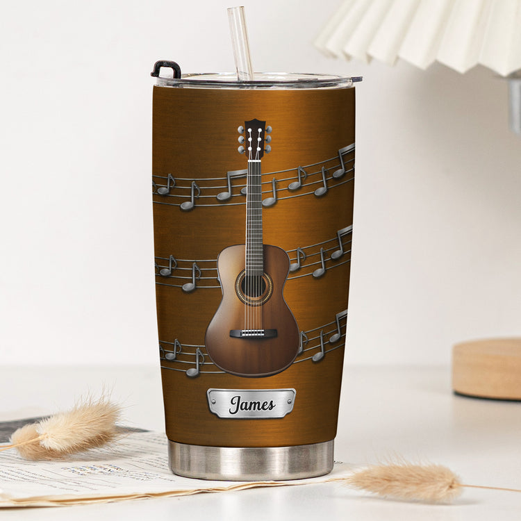 Custom-Name & Guitar Type For Guitarist, Guitar Lover - Personalized Tumbler 4