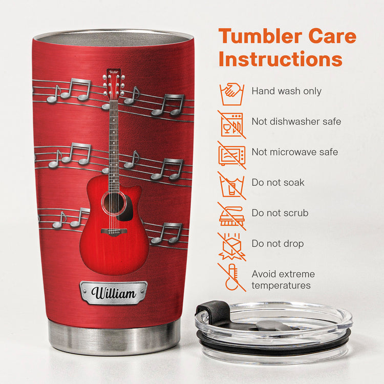 Custom-Name & Guitar Type For Guitarist, Guitar Lover - Personalized Tumbler 5