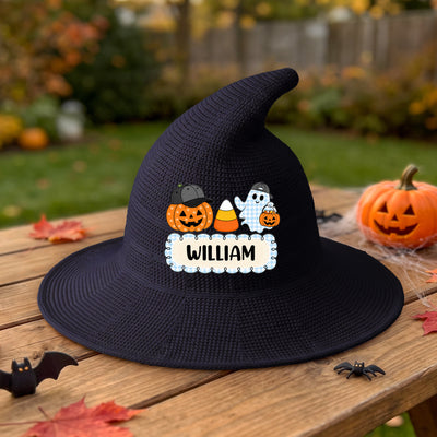 Custom Name Halloween Hat For Kid - Personalized Witch Hat