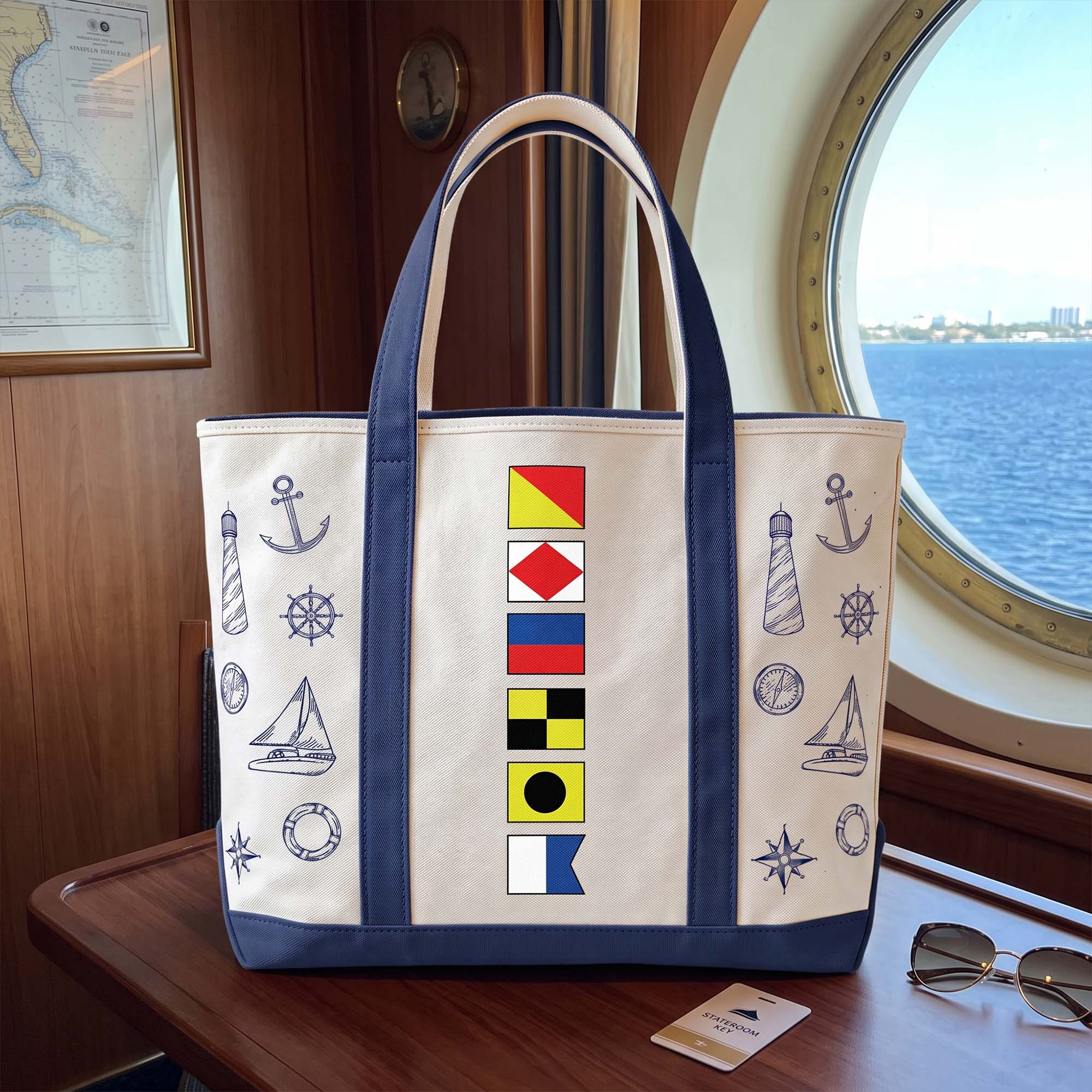 Custom-Name-In-Nautical-Flag,-Cruise-Trip-Bestie-Personalized-Tote-Bag-1