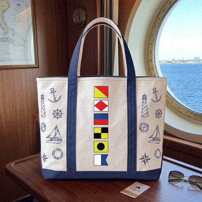 Custom-Name-In-Nautical-Flag,-Cruise-Trip-Bestie-Personalized-Tote-Bag-1