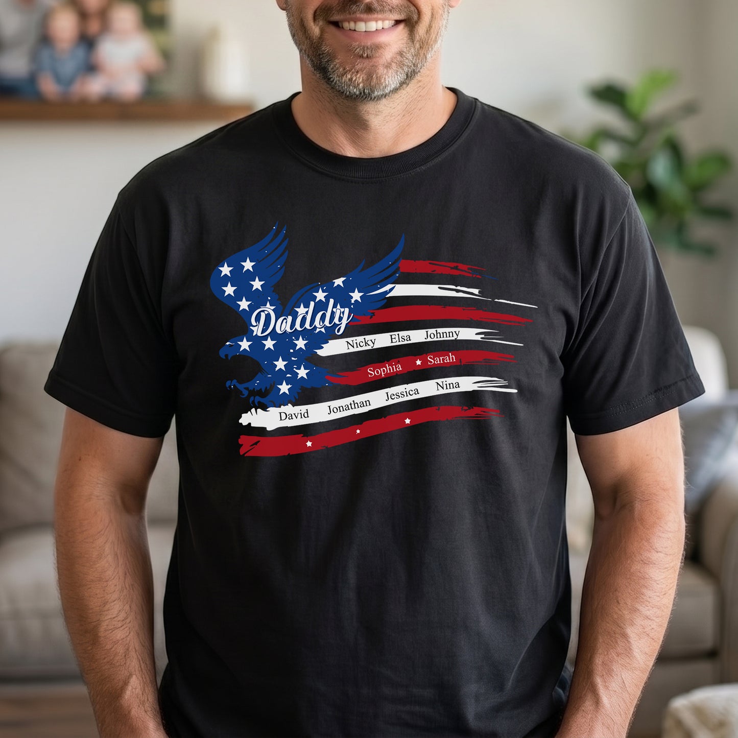 Custom-Name-Kids,-American-Flag,-Father'S-Day-Gift-For-Grandpa,-Dad-Personalized-Shirt-3