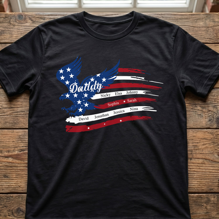 Custom-Name-Kids,-American-Flag,-Father'S-Day-Gift-For-Grandpa,-Dad-Personalized-Shirt-4