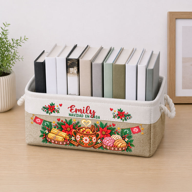Custom-Name--Mexican-Navidad-Ponche-Conchas-Tamales--Personalized-Storage-Basket-3