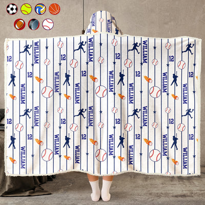 Custom Name & Number For Baseball, Softball, Soccer, Football, Basketball, Hockey Lover - Personalized Blanket
