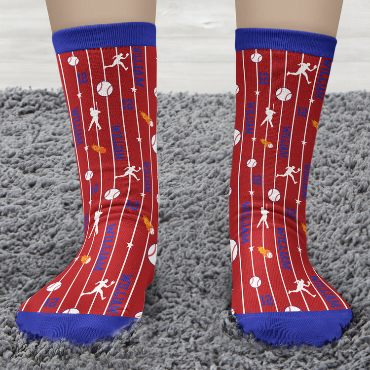 Custom-Name-&-Number-For-Baseball,-Softball,-Soccer,-Football,-Basketball,-Hockey-Lover-Personalized-Socks-4