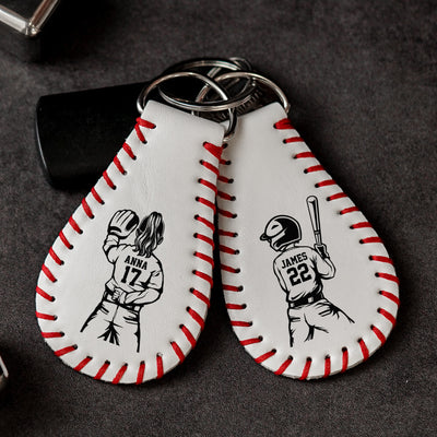 Custom Name & Number Gift For Baseball Boys, Baseball Team - Personalized Keychain