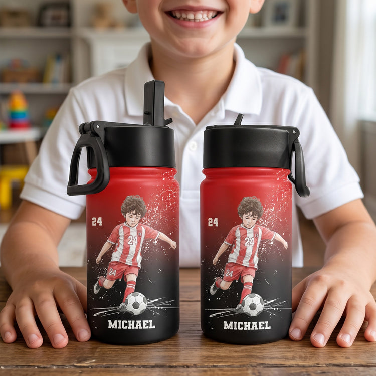 Custom-Name,-Number-&-Photo,-Watercolor-Style-Personalized-Water-Bottle