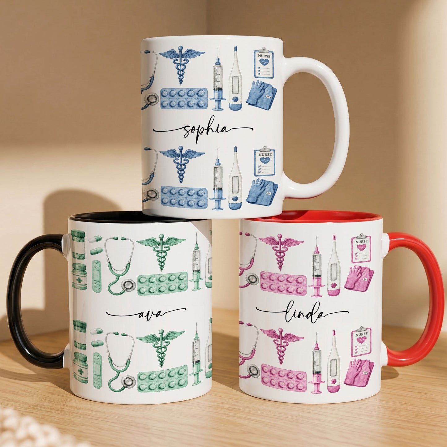 Custom-Name-Nurse-Watercolor-Art-New-Version-Personalized-Mug-1