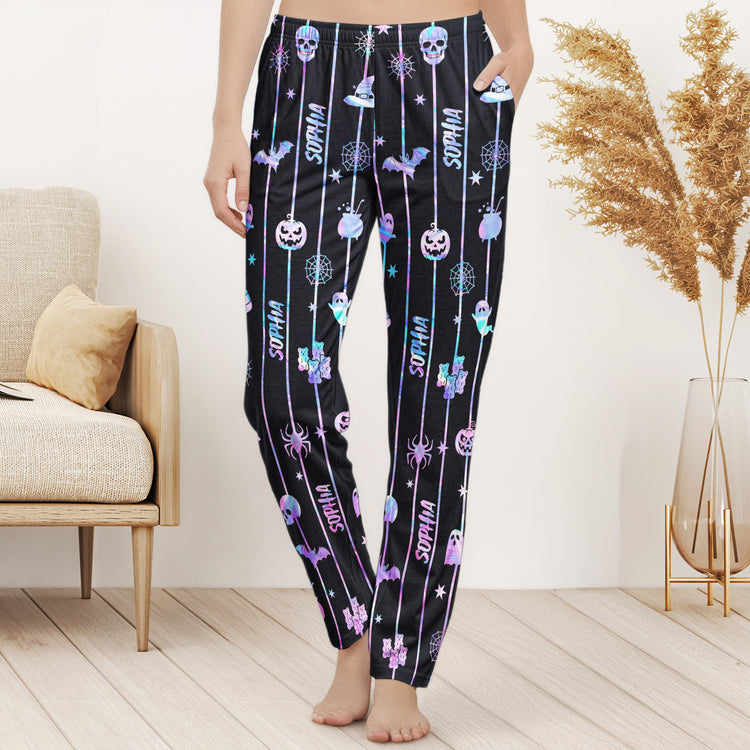 Custom-Name-Spooky-Halloween-Family-Matching-Outfits-Personalized-Lounge-Pants-2