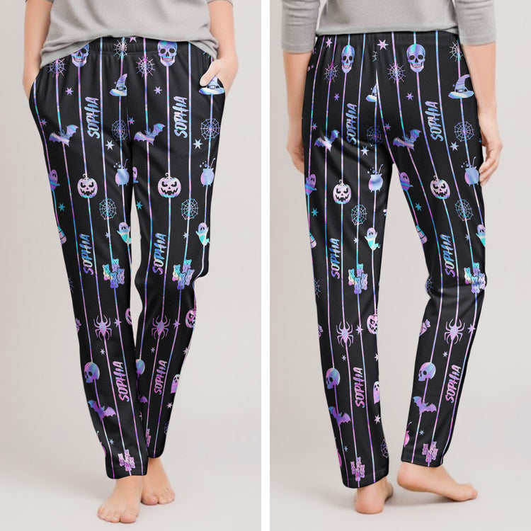 Custom-Name-Spooky-Halloween-Family-Matching-Outfits-Personalized-Lounge-Pants-3