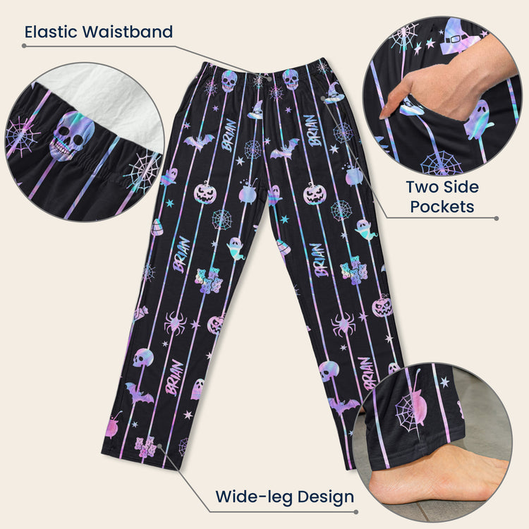 Custom-Name-Spooky-Halloween-Family-Matching-Outfits-Personalized-Lounge-Pants-4