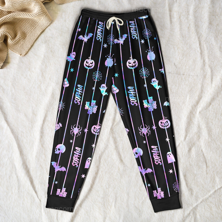 Custom-Name-Spooky-Halloween-Family-Matching-Outfits-Personalized-Lounge-Pants-6