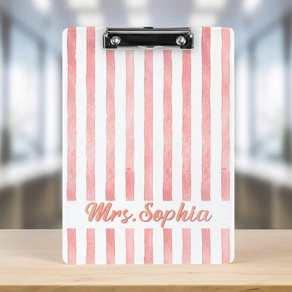 Custom-Name-Striped-Pattern-Colorful-Back-To-School-Gifts-For-Teacher-Personalized-Clipboard-2