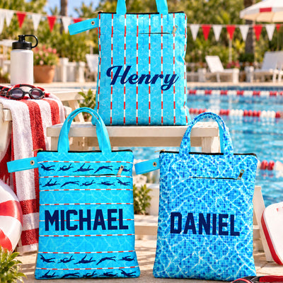 Custom Name, Swimming Pool Pattern Gift For Swimmer, Swimming Lover - Personalized Wet Bag