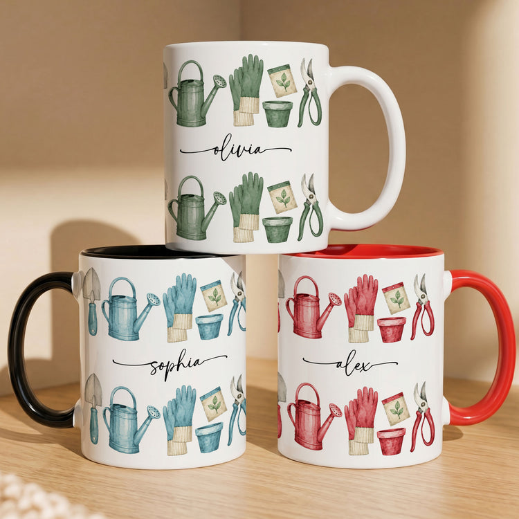 Custom-Name-Watercolor-Style-Gardening-Mug-Personalized-Mug-1