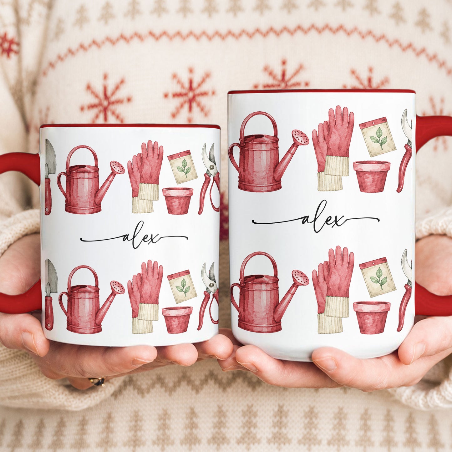 Custom-Name-Watercolor-Style-Gardening-Mug-Personalized-Mug-5