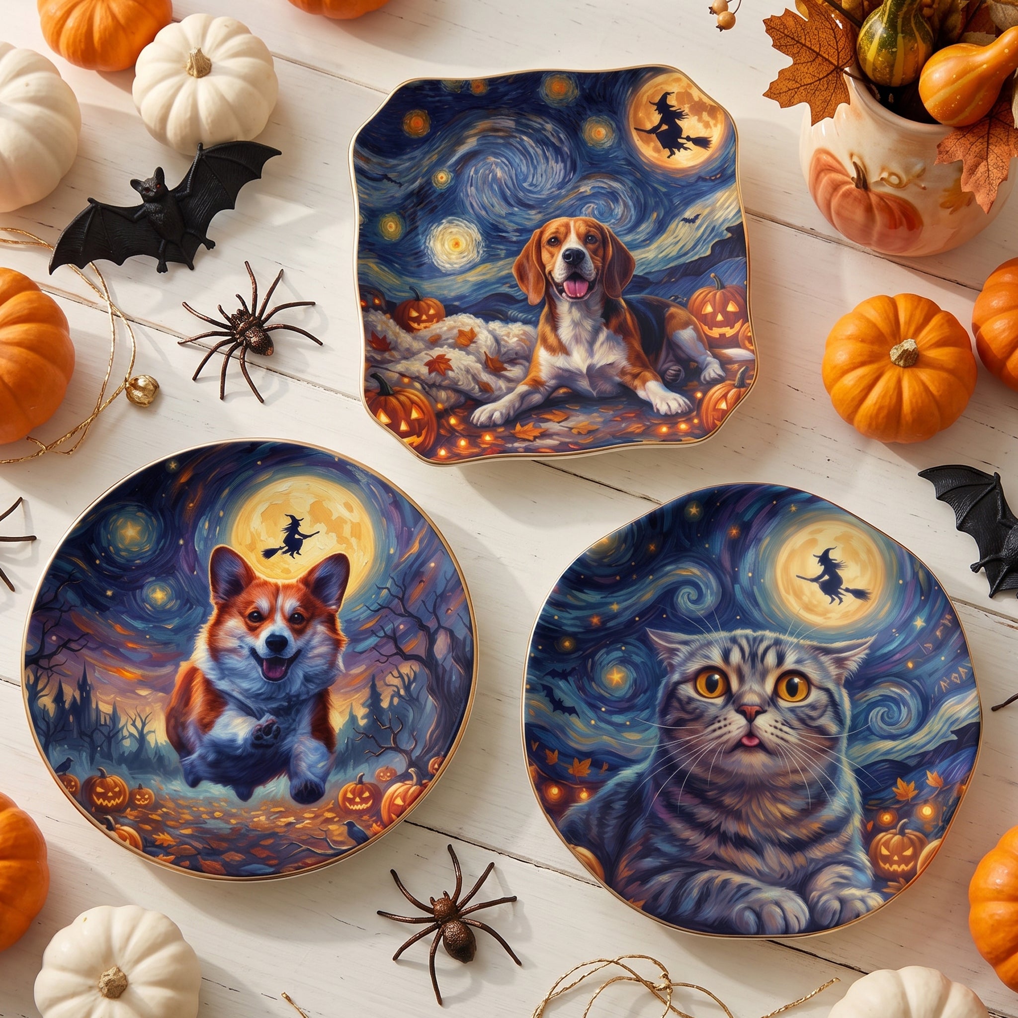 Custom-Pet-Dog-Cat-Portrait-Halloween-Van-Gogh-Style-Personalized-Jewelry-Dish1